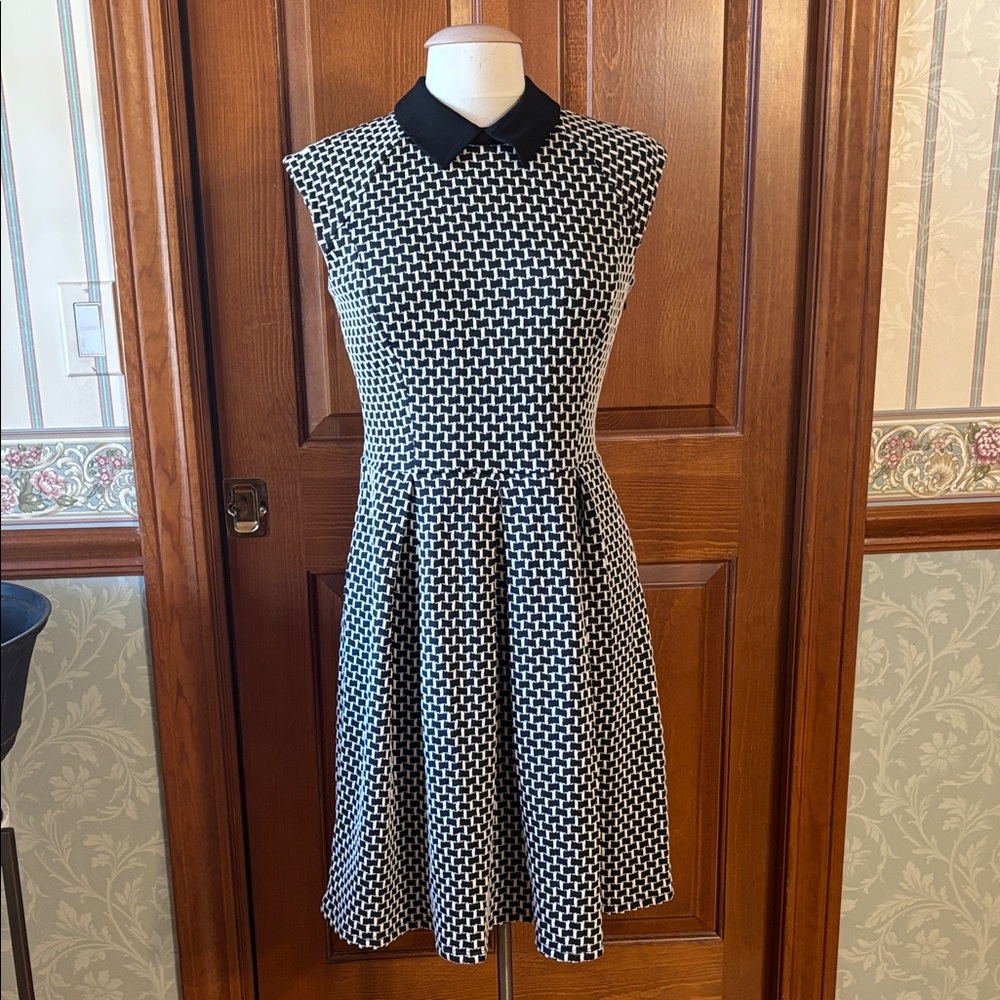 Ann Taylor Black and Cream Pattern  Dress. Women’s size 6